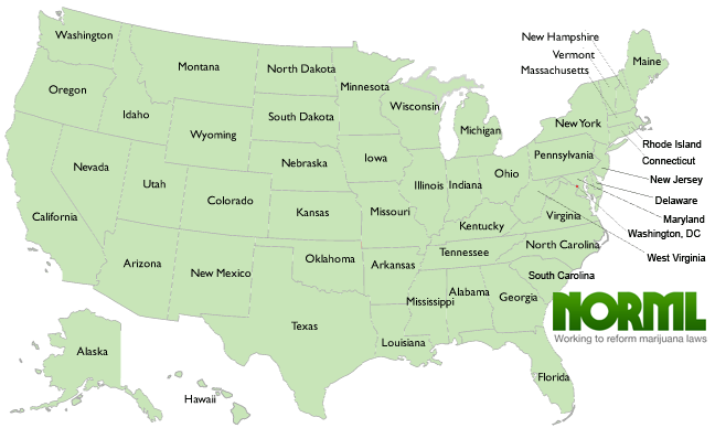 NORML map of United States