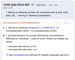 definition of compassionate