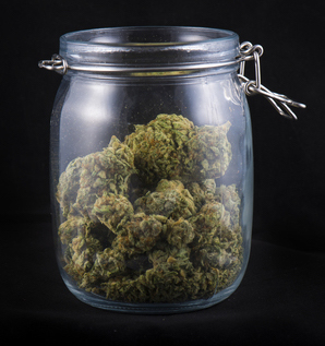 jar of cannabis flowers